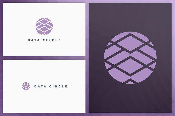 Lavender Circle Logo - Circle geometric logos Logo Templates Creative Market