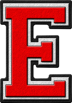 Red Letter E Logo - Presentation Alphabets: Scarlet Red Varsity Letter E