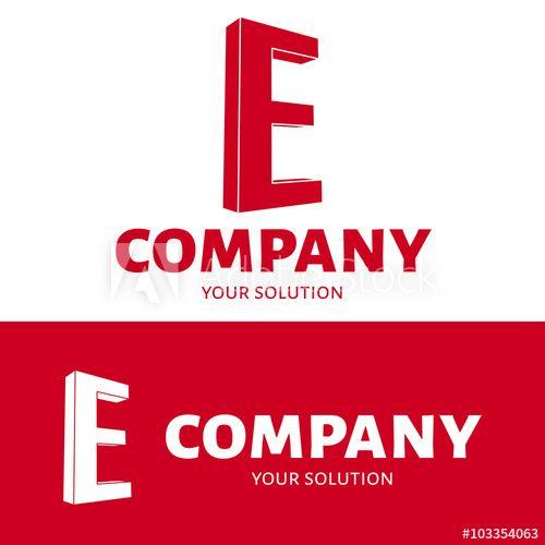 Red Letter E Logo - Vector letter E logo. Brand logo E for the company in the form of 3D ...