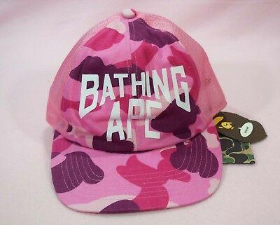 BAPE Pink Camo Logo - RARE A BATHING Ape Pink Camo NY Logo Cotton Trucker Hat nigo ...