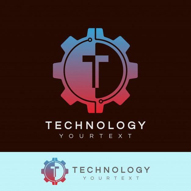 Red Letter T Logo - Technology initial letter t logo design Vector