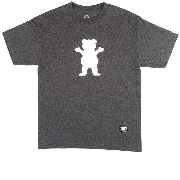 Grizzly Bear Skate Logo - Grizzly OG Bear Logo basic tee Charcoal Heather at BAYSIXTY6 Skate