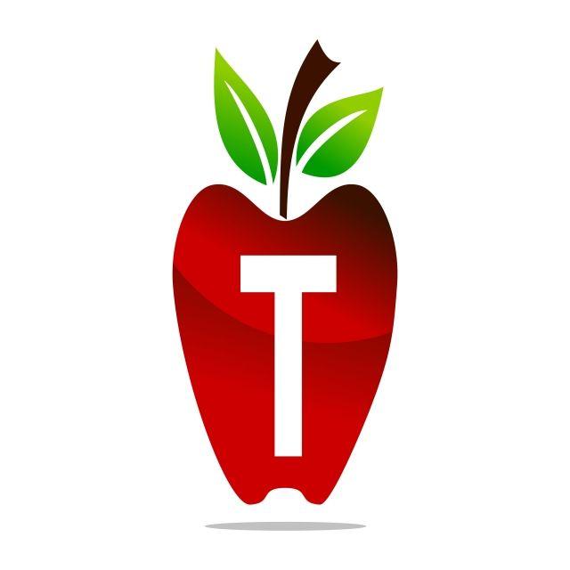 Red Letter T Logo - Apple Letter T Logo Design Template Vector, Design, Eating, Food PNG ...