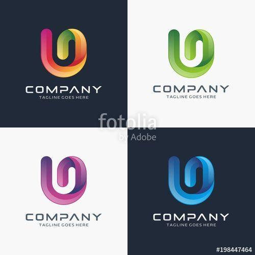 Modern U Logo - Modern, Abstract, 3D Letter U logo design Stock image and royalty