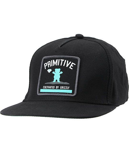 Primitive Grizzly Diamond Logo - Primitive x Grizzly x Diamond Cultivated Black & Mint Snapback Hat ...