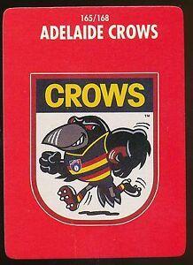 Adelaide Crows Logo - 1991 Scanlens Stimorol Adelaide Crows No. 165 Logo Emblem Near ...