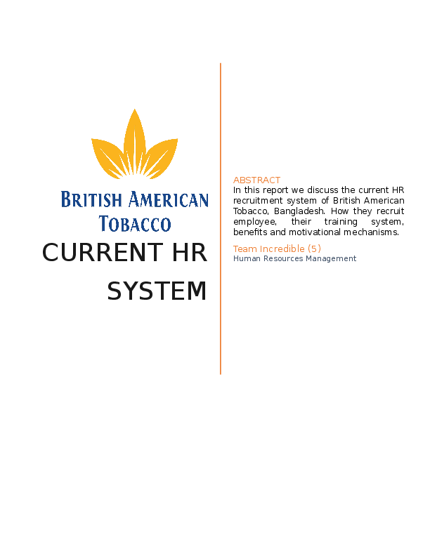British American Tobacco Bangladesh Logo - Current Hr system of British American Tobacco ,Bangladesh ...