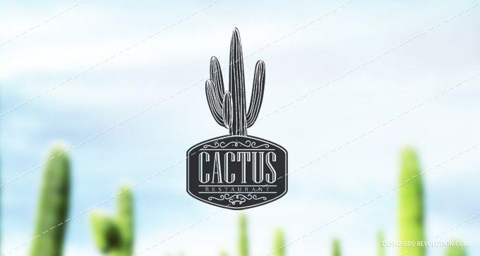Cactus Restaurant Logo - Cactus Restaurant Logo. Designers Revolution: Premium Vector Stock