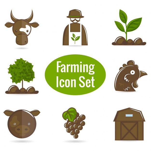 Brown and Green Logo - Brown and green farm icons Vector | Free Download