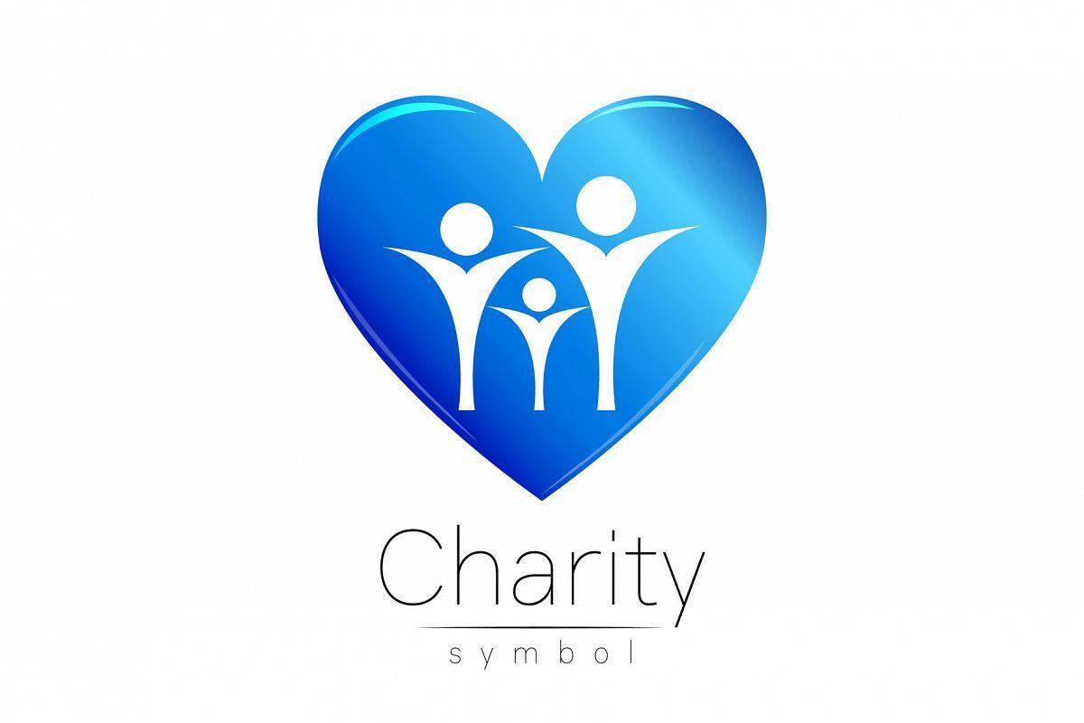 Blue Charity Logo - Symbol of Charity. Logo
