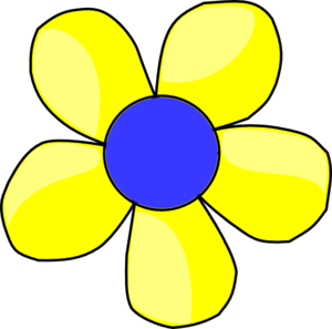 Blue and Yellow Flower Logo - Blue And Yellow Flower Shaded Clip Art clip