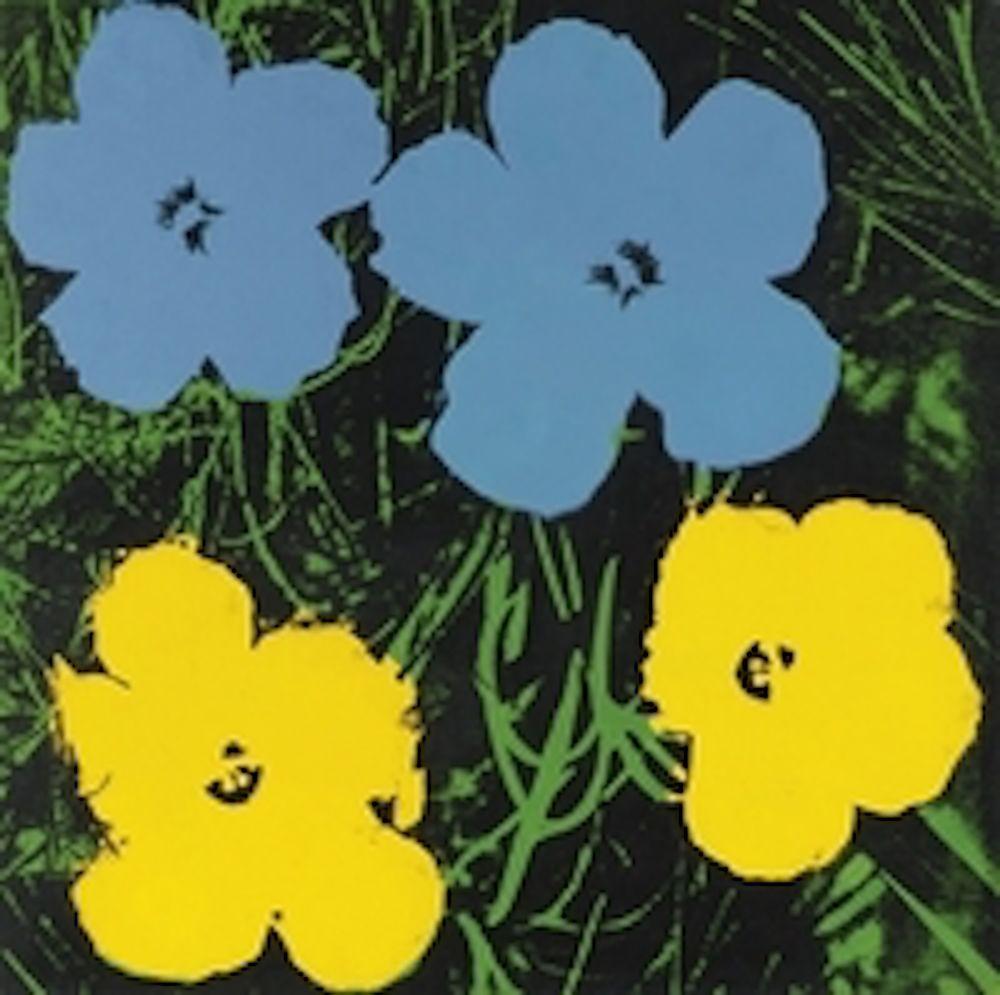 Blue and Yellow Flower Logo - Flower Paintings by Andy Warhol - Guy Hepner