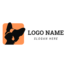 Orange and Black Bulldog Logo - Black and Orange Bulldog Head logo design. Dog Logo