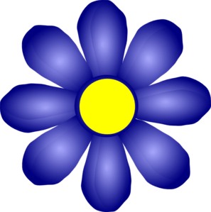 Blue and Yellow Flower Logo - Free Blue Flower Clipart, Download Free Clip Art, Free Clip Art