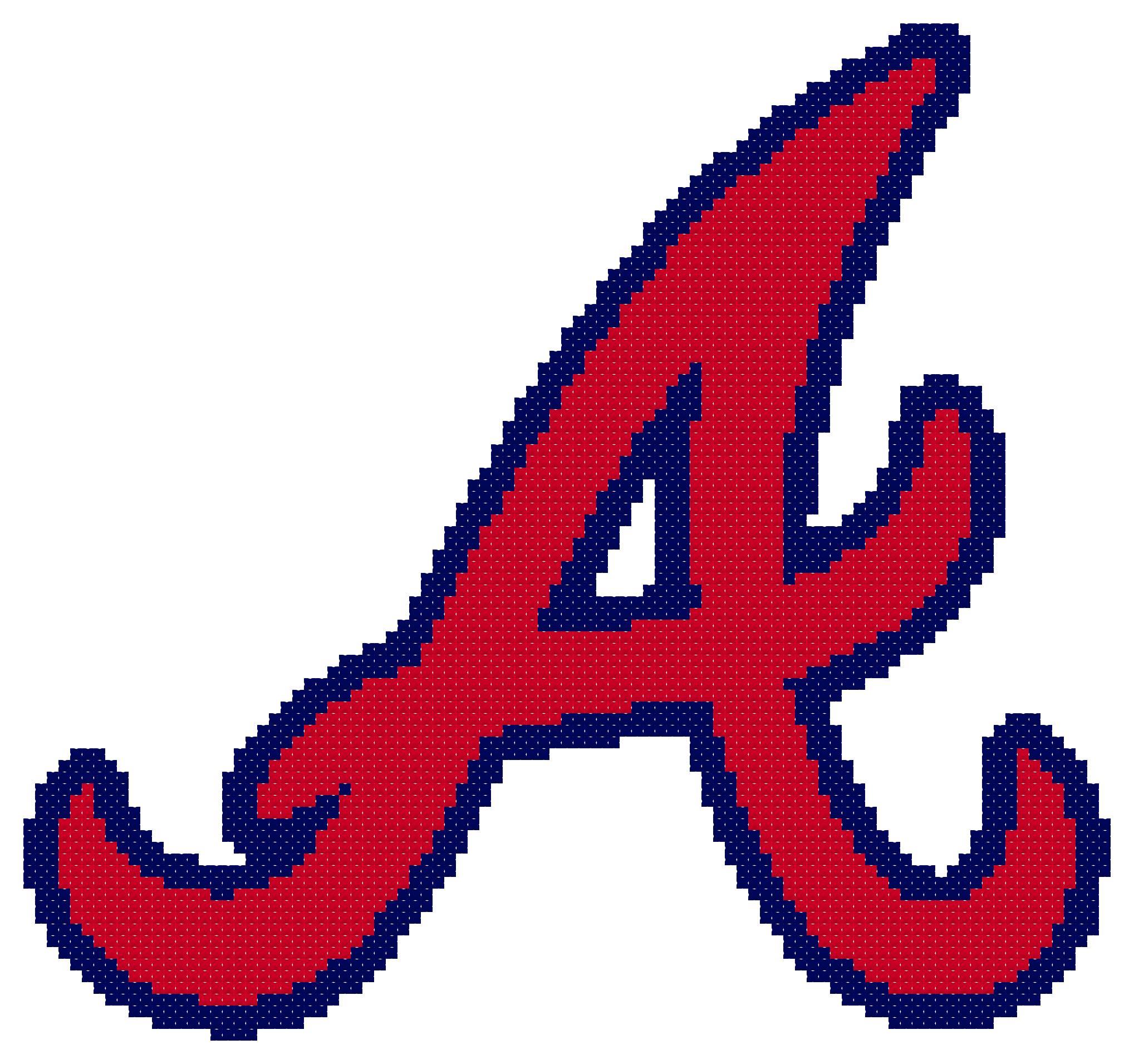 Blue Atlanta Braves Logo - Counted Cross Stitch Pattern, Atlanta Braves Logo