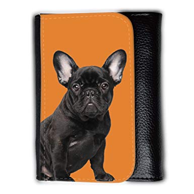Orange and Black Bulldog Logo - Medium Faux Leather Wallet // Q05630623 black bulldog Cadmium Orange ...