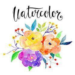 Blue and Yellow Flower Logo - Watercolor blue orange yellow flowers png