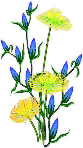 Blue and Yellow Flower Logo - Free Flowers - Butterflies - Animated Gifs - Clipart