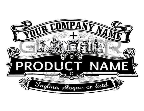 Vintage Professional Logo - Premade Custom Logo Vintage Drug Label Apothecary Logo Herbal Logo ...