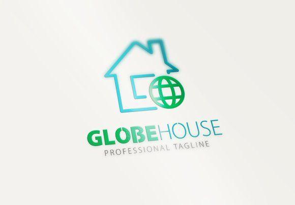 House and Globe Logo - Globe House Logo Logo Templates Creative Market