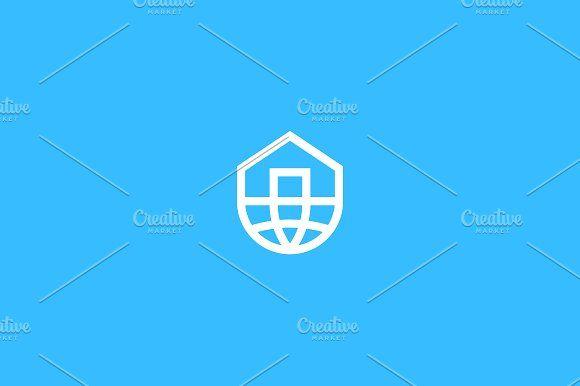 House and Globe Logo - Abstract house globe logo Logo Templates Creative Market