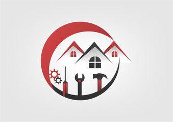 House and Globe Logo - House box abstarc real estate symbol, logo, icon this stock
