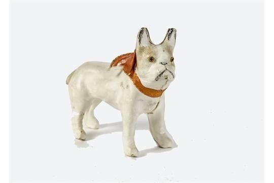 Orange and Black Bulldog Logo - A French Bulldog, suitable for a French fashionable doll