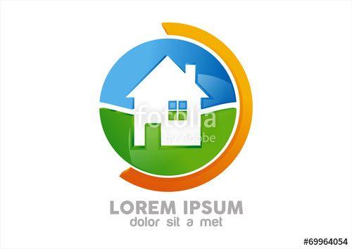 House and Globe Logo - Ecology circle home globe logo vector
