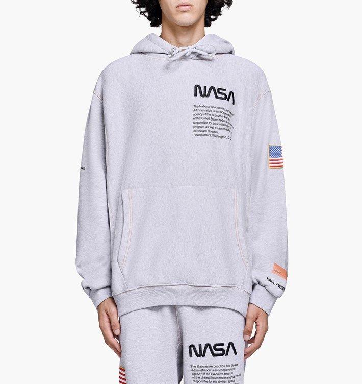 Heron Preston NASA Logo - Heron Preston NASA Hooded Sweatshirt | Gray | Pullover hoodies ...