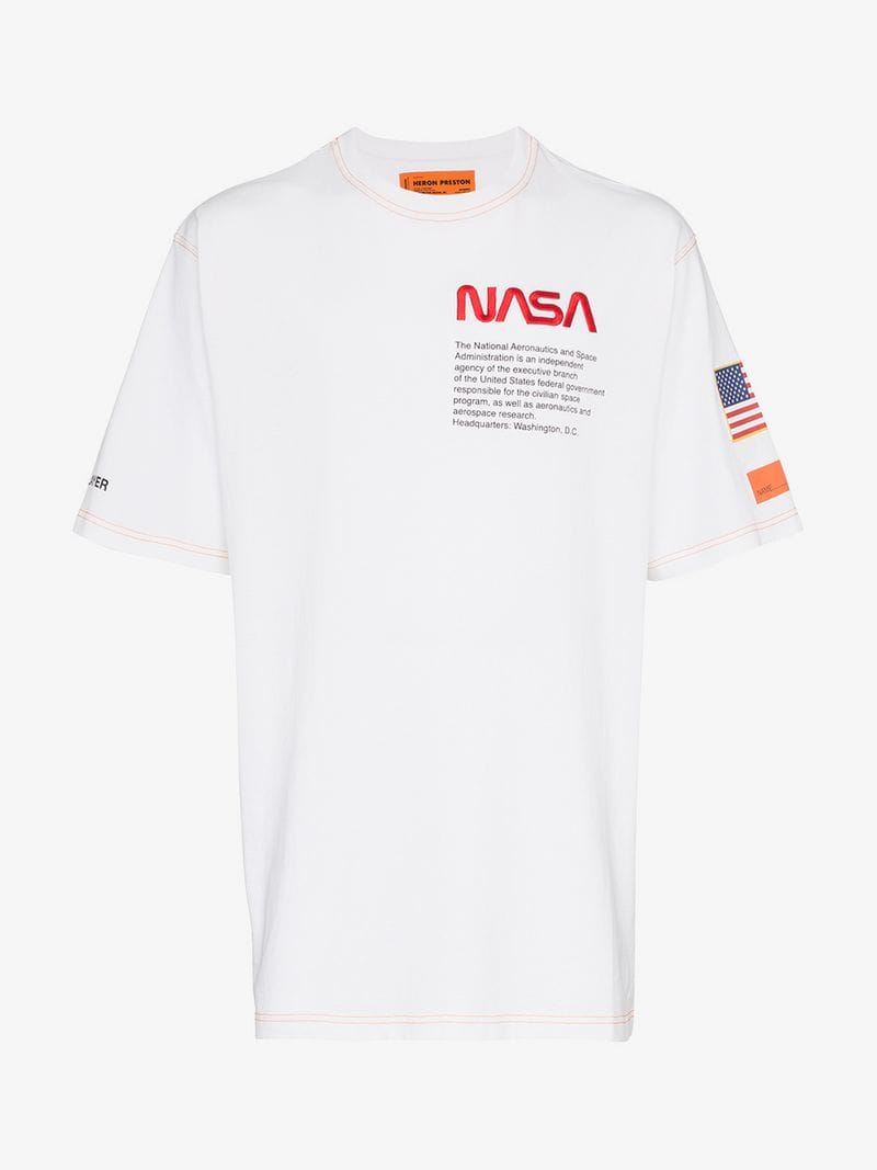 Heron Preston NASA Logo - Heron Preston Inspired by Nasa embroidered cotton t-shirt | Browns