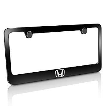 Honda H Logo - Amazon.com: CarBeyondStore Honda H Logo Black Metal Auto License ...