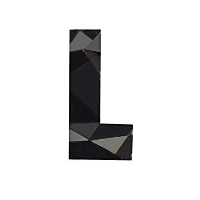 Black Diamond Shape Logo - Noritamy Star Black Diamond L Letter Shaped Single Stud Earrings
