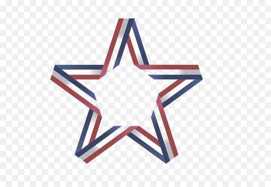 Red White Blue Star Logo - Symbol Star Color and white blue ribbon five stars png