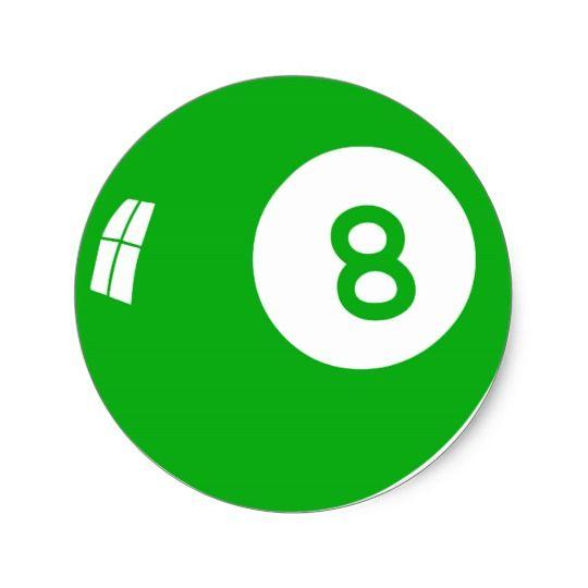 8 Green Ball Logo - Green 8 Ball! Classic Round Sticker | Zazzle.co.uk