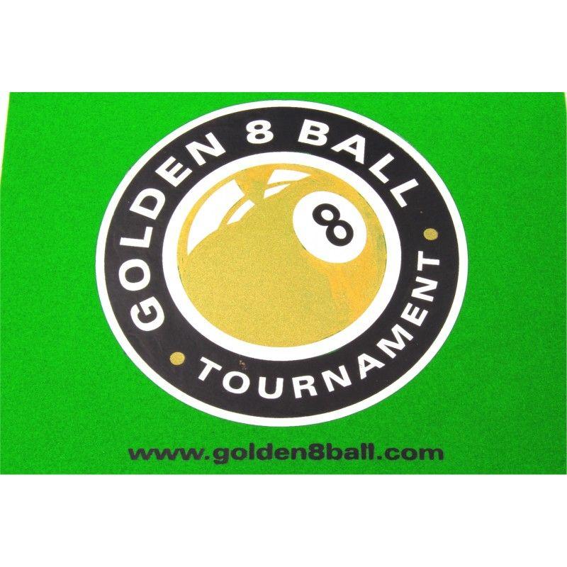 8 Green Ball Logo - Hainsworth Pool Table Racking Cloth - LARGE GOLDEN 8 BALL LOGO