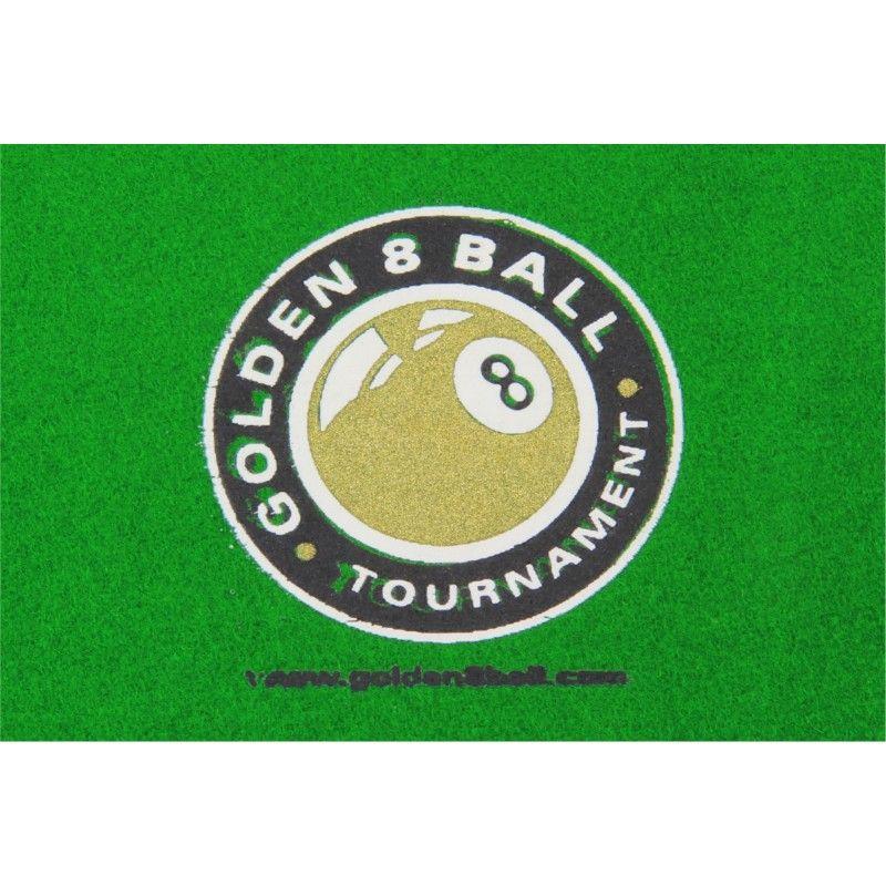 8 Green Ball Logo - Hainsworth Pool Table Racking Cloth - SMALL GOLDEN 8 BALL LOGO