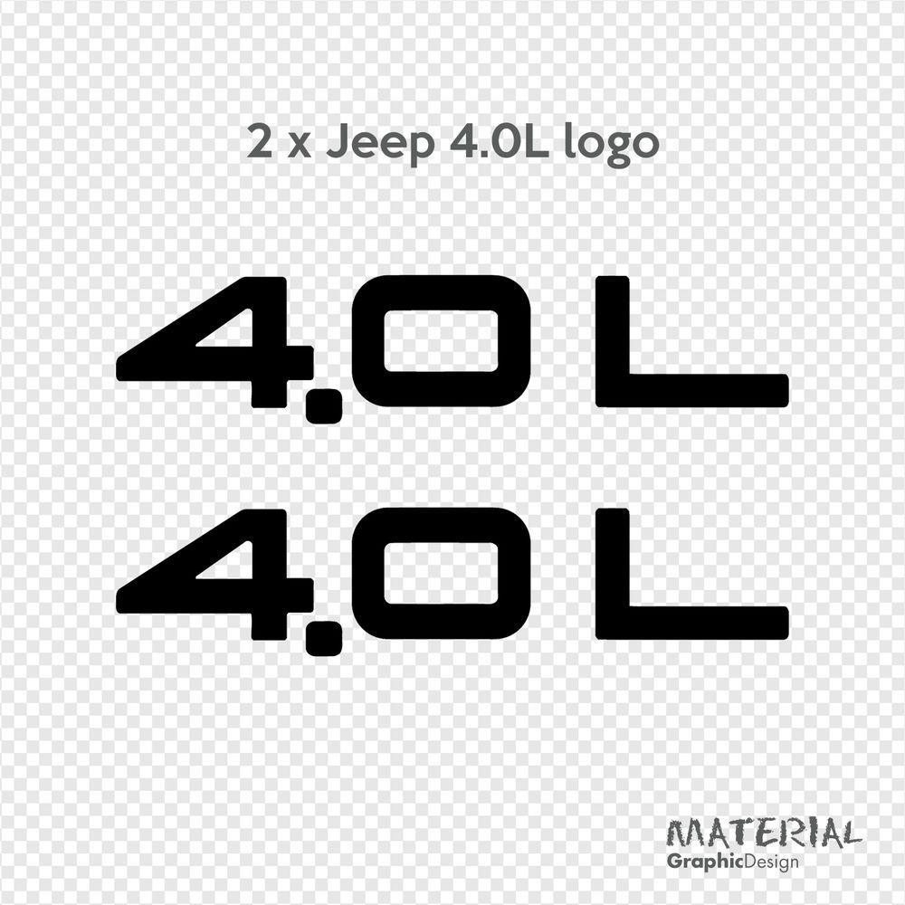 Black L Logo - 2x Jeep 4.0L logo Sticker Decal - 4L WRANGLER MOAB SAHARA RUBICON ...