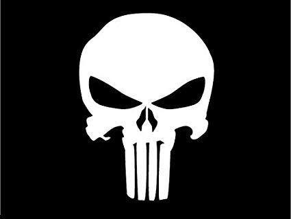 Black and White Punisher Logo - Amazon.com: Punisher Skull Decal Sticker, White, Black, Silver ...