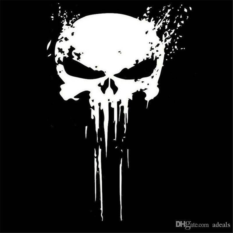 Black and White Punisher Logo - 10CMX15CM PUNISHER Skull BLOOD Vinyl Car Decals Stickers