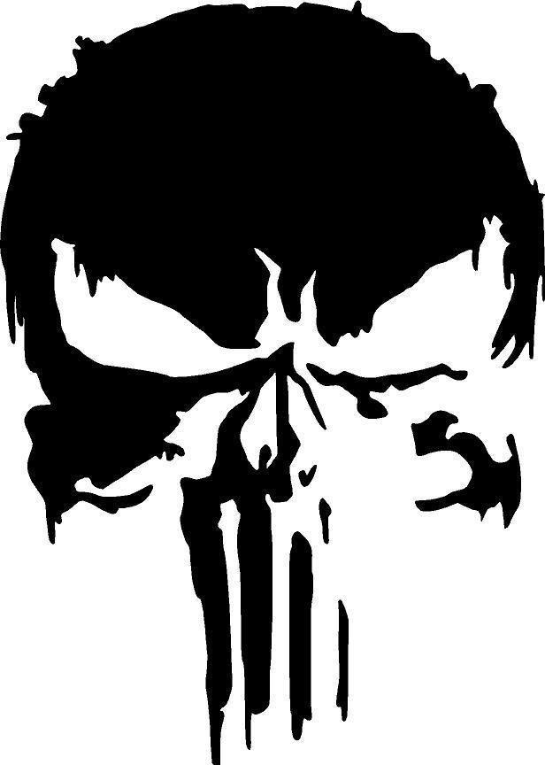 Black and White Punisher Logo - New Marvel Punisher Skull Premium Vinyl Decal #Oracal651