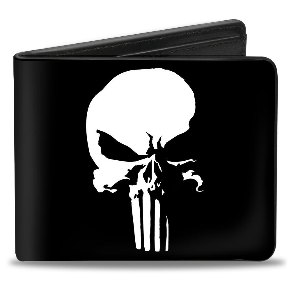 Black and White Punisher Logo - MARVEL UNIVERSE Bi Fold Wallet Punisher Logo Black White