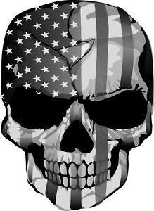 Black and White Punisher Logo - Punisher American Flag Black/White/Gray Exterior Decal - Multiple ...