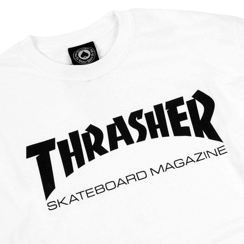 Black L Logo - Skate Mag Logo L/S T-Shirt in White/Black by Thrasher | Bored of ...