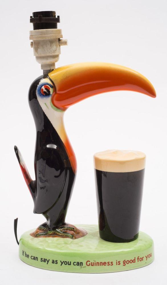 Guinness Toucan Logo - A Carlton Ware Guinness Toucan lamp:, painted in colours