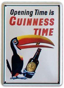 Guinness Toucan Logo - GUINNESS TOUCAN BOTTLE Small Vintage Metal Tin Pub Sign | eBay