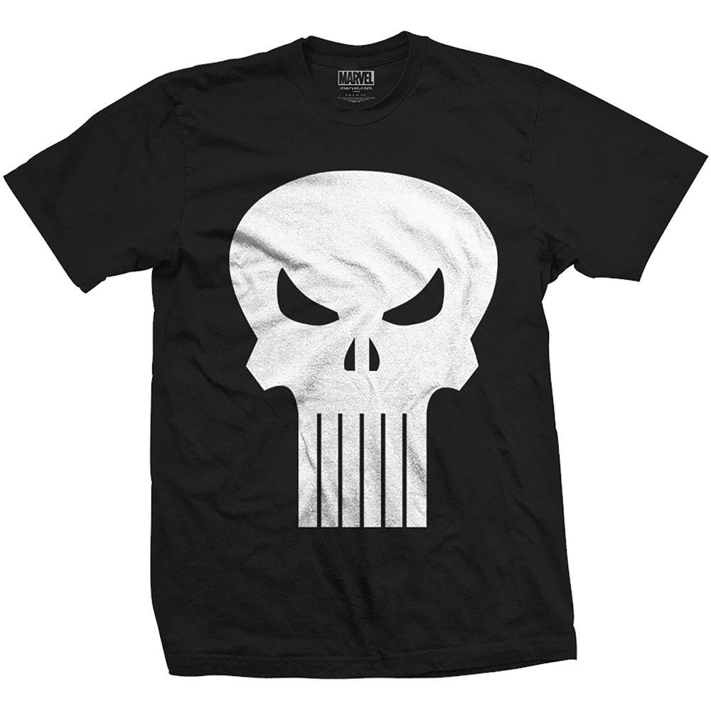 Black and White Punisher Logo - Marvel Comics Black White Punisher Skull T Shirt Mens Small