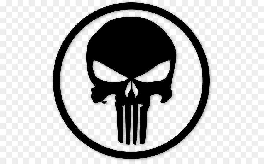Black and White Punisher Logo - Punisher Decal Logo Bumper sticker - bearded vector png download ...