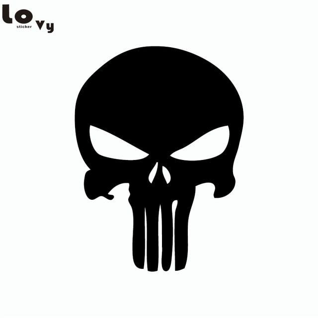 Black and White Punisher Logo - Skull The Punisher Logo Vinyl Wall Sticker Cartoon Vinyl Wall Decal ...