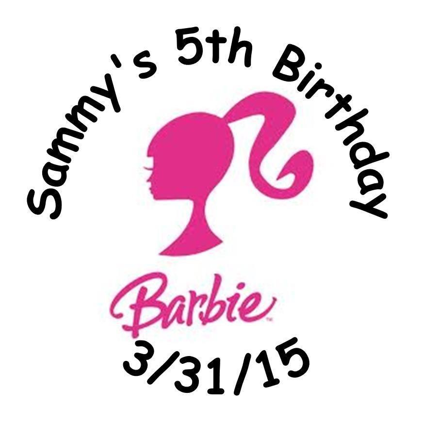 Barbie 2017 Logo - 120 Barbie Kisses Labels - Party Favors | Barbie Party | Pinterest ...