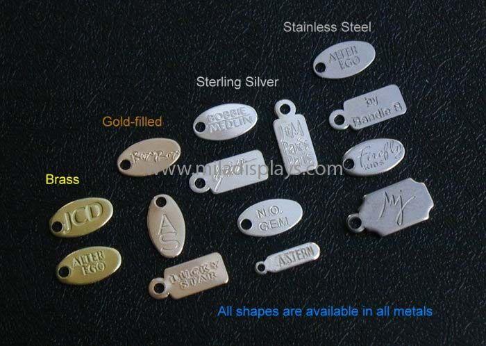 Custom Jewelry Logo - Logo Engraved Jewelry Tags Charms Custom Made Metal Logo Charms ...